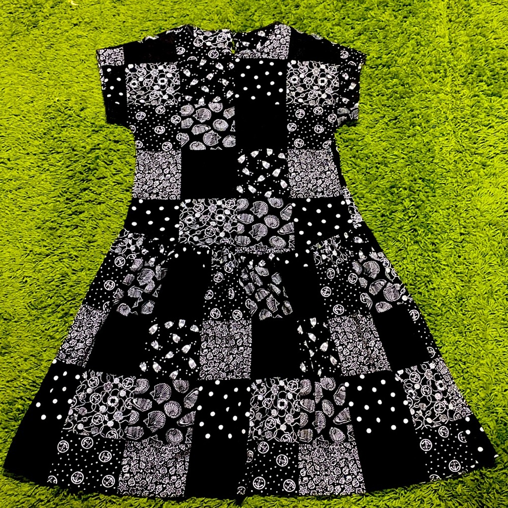 Vintage Unique Drop-waist Beach Print Dress